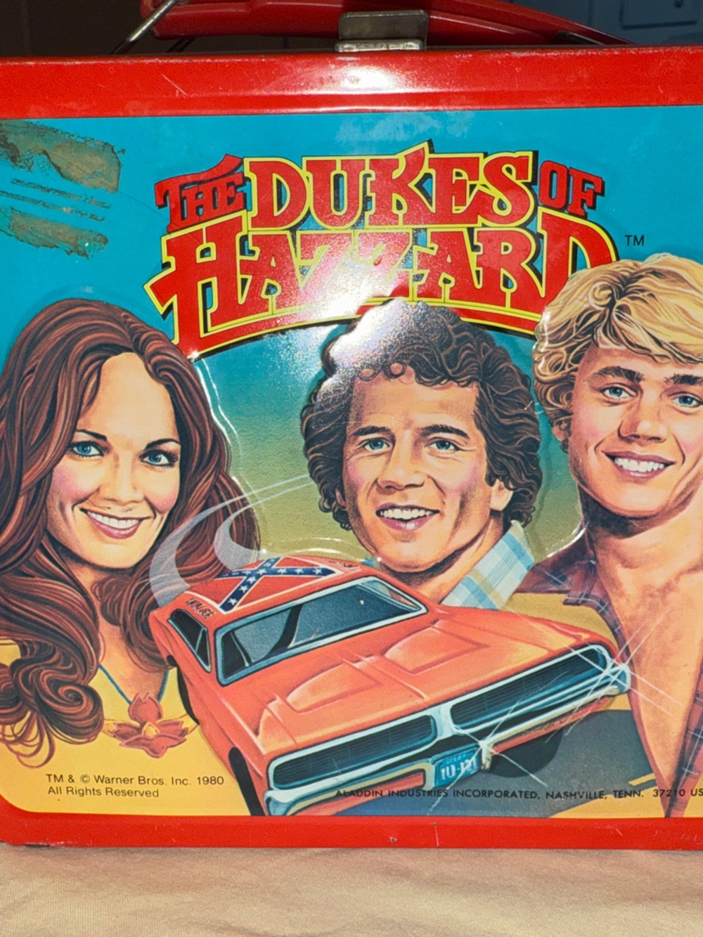 The Dukes of Hazzard Red Metal Lunchbox - Retro TV Collectible